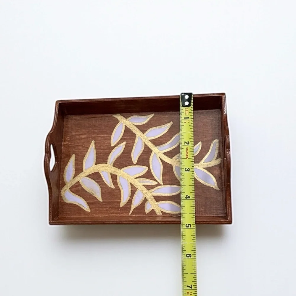 Handmade Floral Wooden Trinket Dish